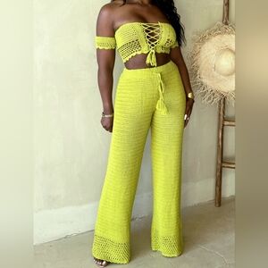 South Beach Crochet Pant Set